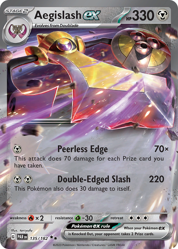 Aegislash ex 135/182 Paradox Rift Pokémon card | Pokebundles Ireland
