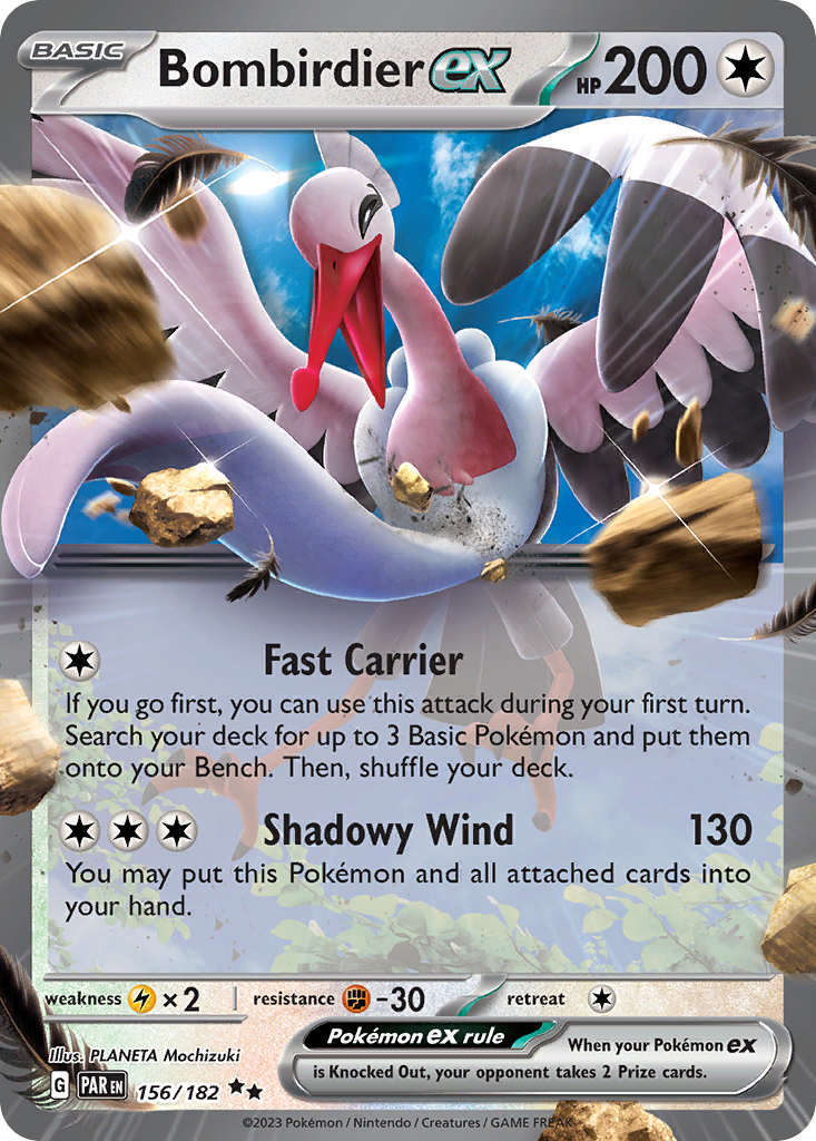 Bombirdier ex 156/182 Paradox Rift Pokémon card | Pokebundles Ireland