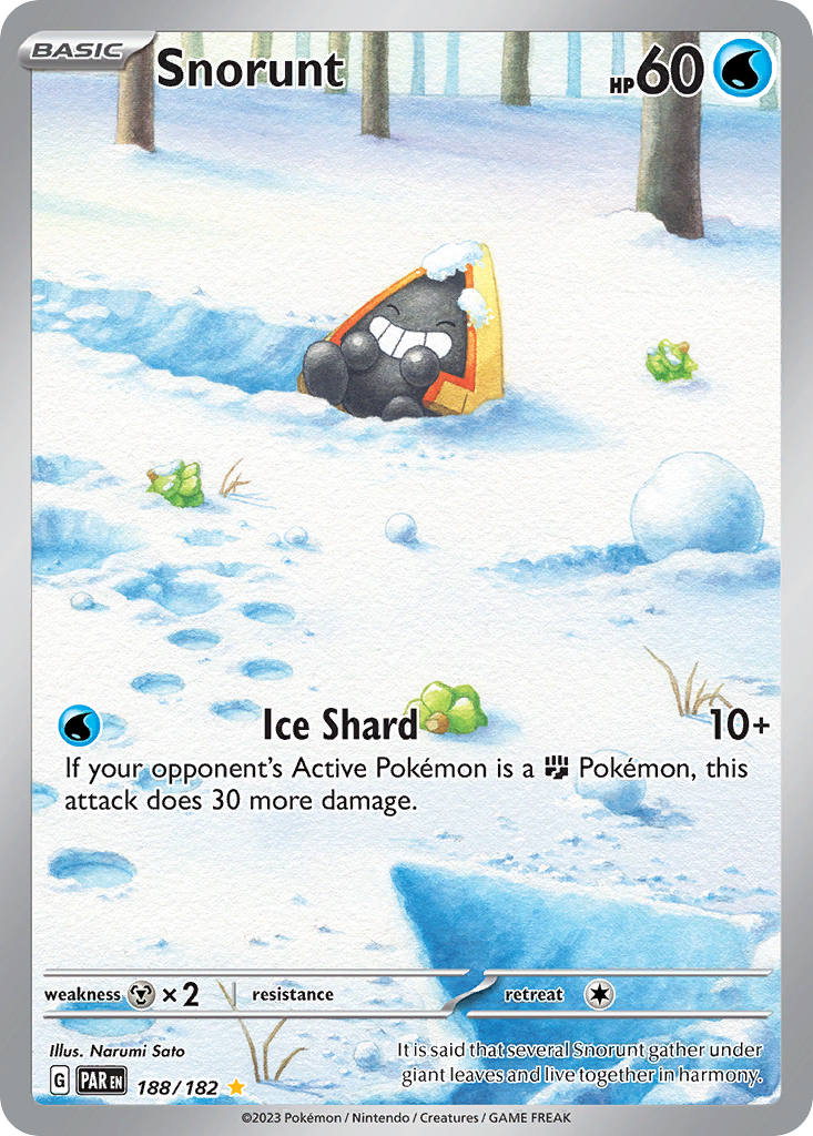Snorunt 188/182 Paradox Rift Pokémon card | Pokebundles Ireland