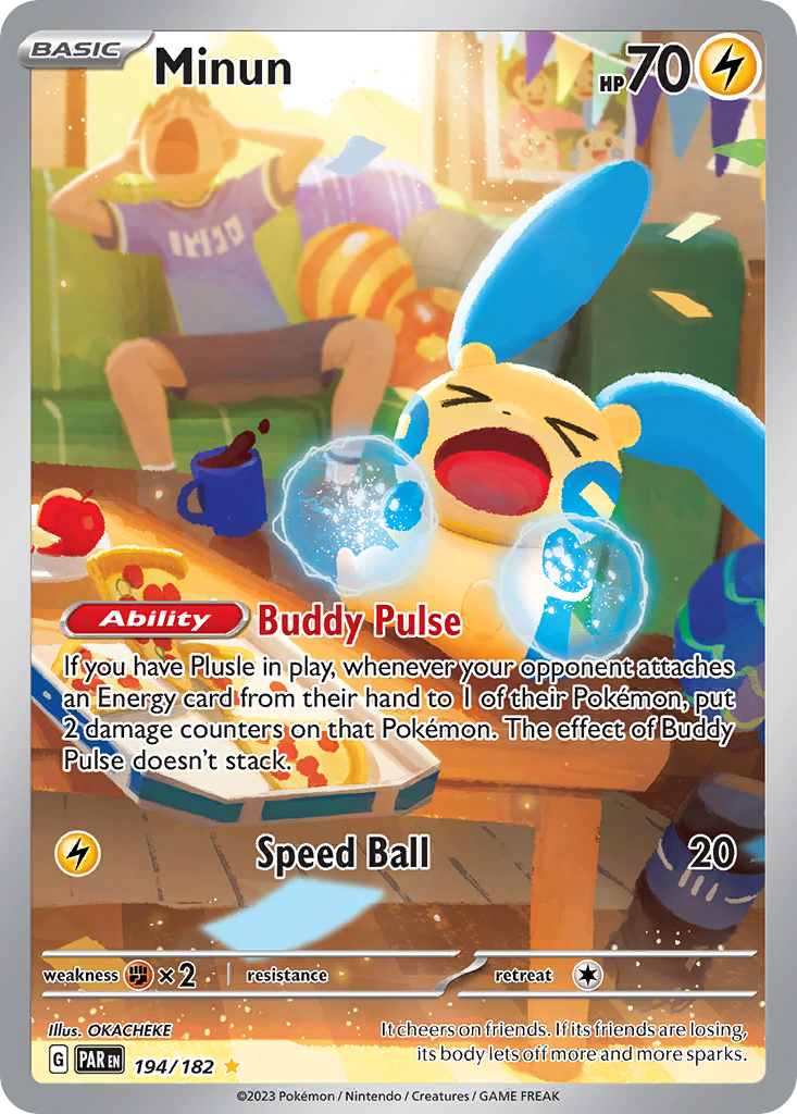 Minun 194/182 Paradox Rift Pokémon card | Pokebundles Ireland
