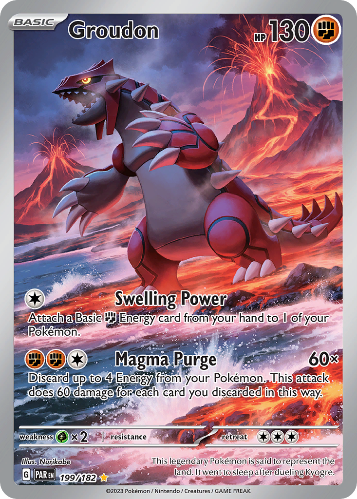 Groudon 199/182 Paradox Rift Pokémon card | Pokebundles Ireland