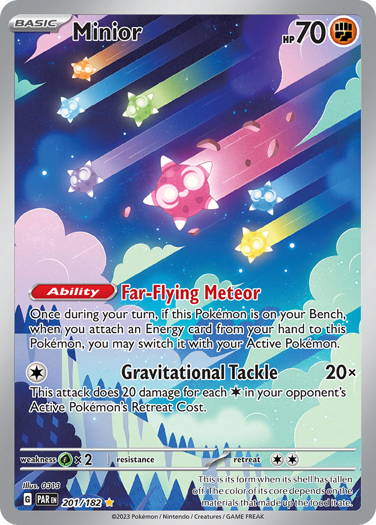 Minior 201/182 Paradox Rift Pokémon card | Pokebundles Ireland
