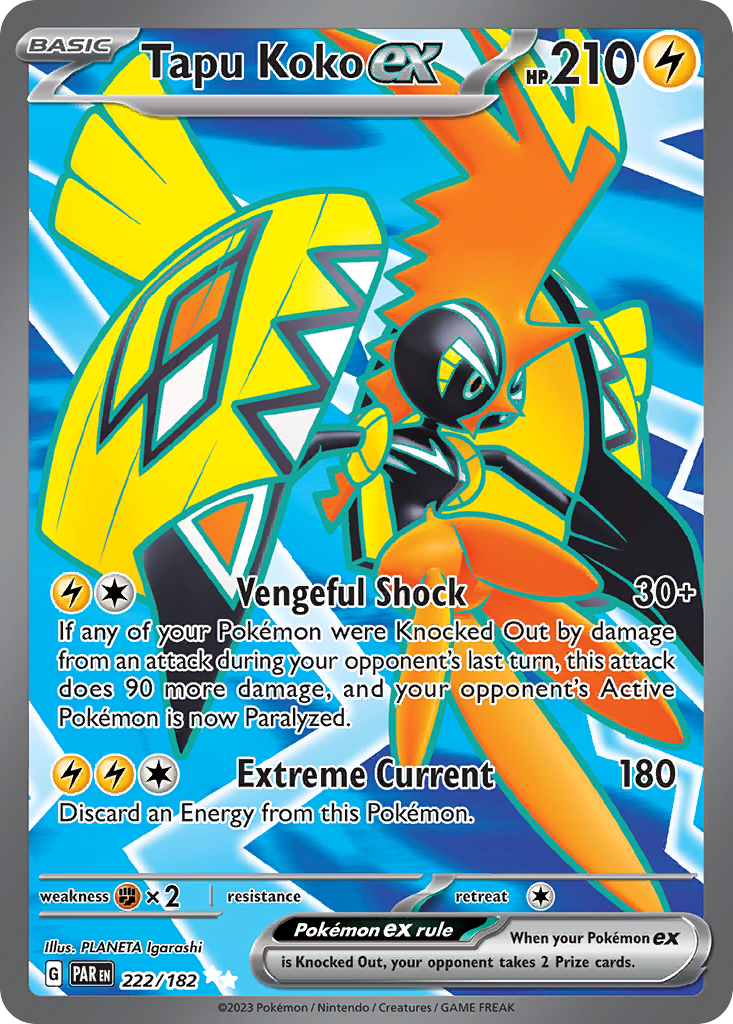 Tapu Koko ex 222/182 Paradox Rift Pokémon card | Pokebundles Ireland