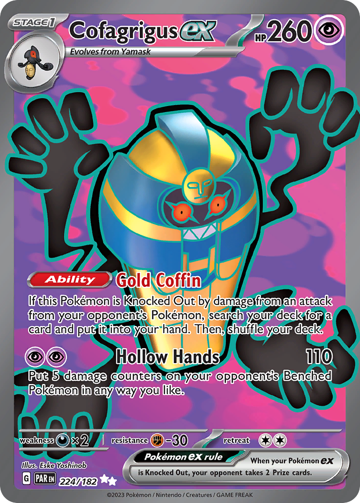 Cofagrigus ex 224/182 Paradox Rift Pokémon card | Pokebundles Ireland