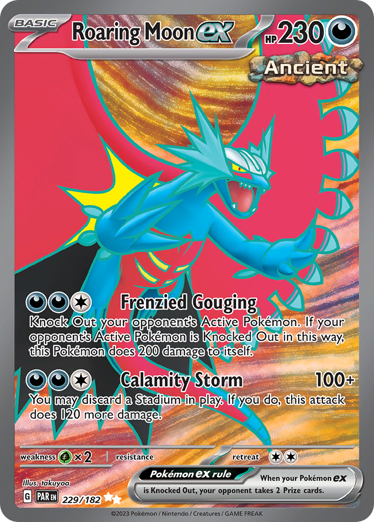 Roaring Moon ex 229/182 Paradox Rift Pokémon card | Pokebundles Ireland