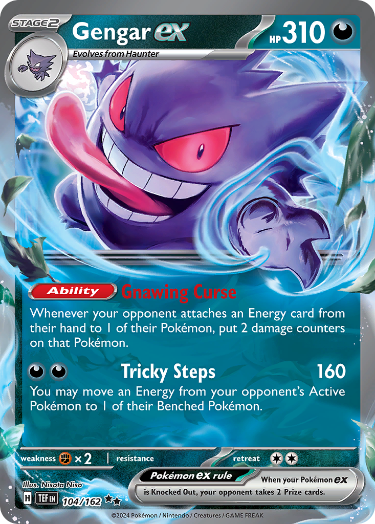 Gengar ex 104/162 Temporal Forces Pokémon card | Pokebundles Ireland