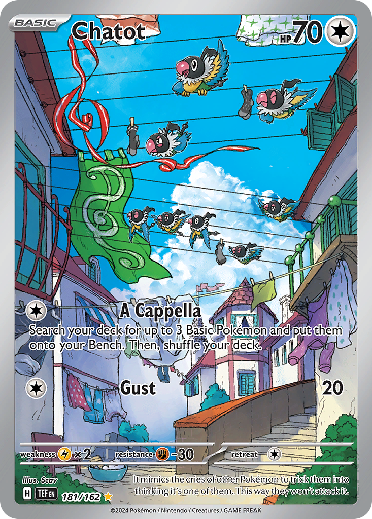 Chatot 181/162 Temporal Forces Pokémon card | Pokebundles Ireland