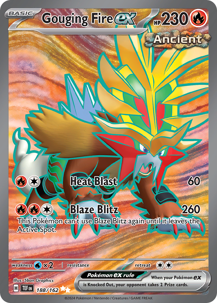 Gouging Fire ex 188/162 Temporal Forces Pokémon card | Pokebundles Ireland