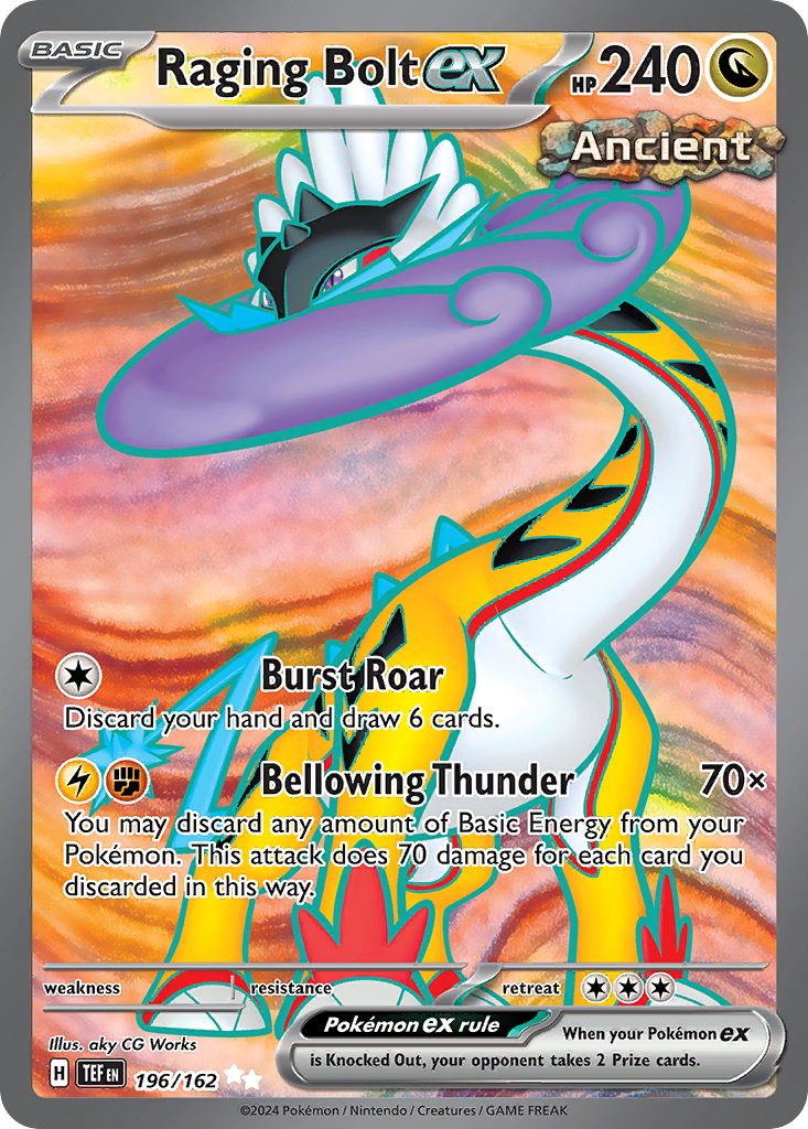 Raging Bolt ex 196/162 Temporal Forces Pokémon card | Pokebundles Ireland