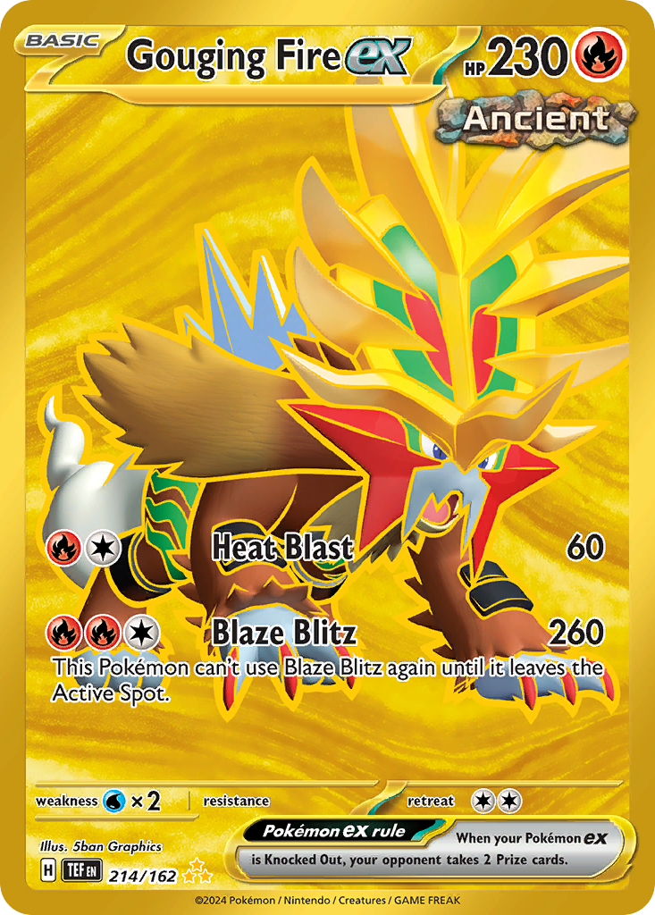 Gouging Fire ex 214/162 Temporal Forces Pokémon card | Pokebundles Ireland