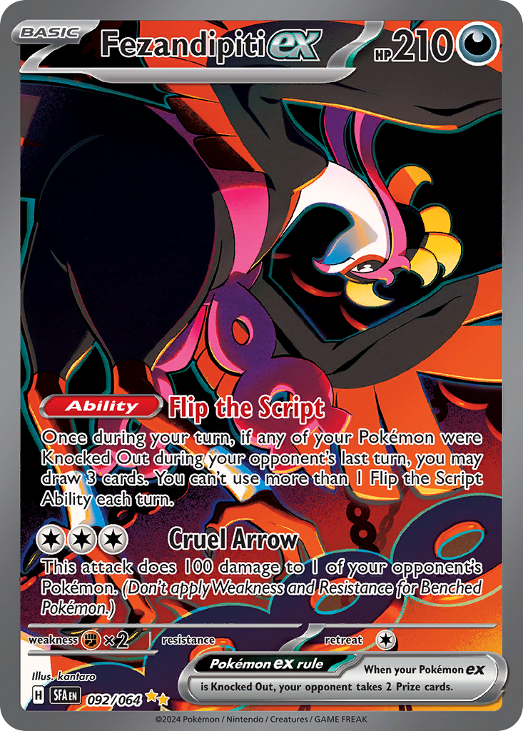 Fezandipiti ex 092/064 Shrouded Fable Pokémon card | Pokebundles Ireland