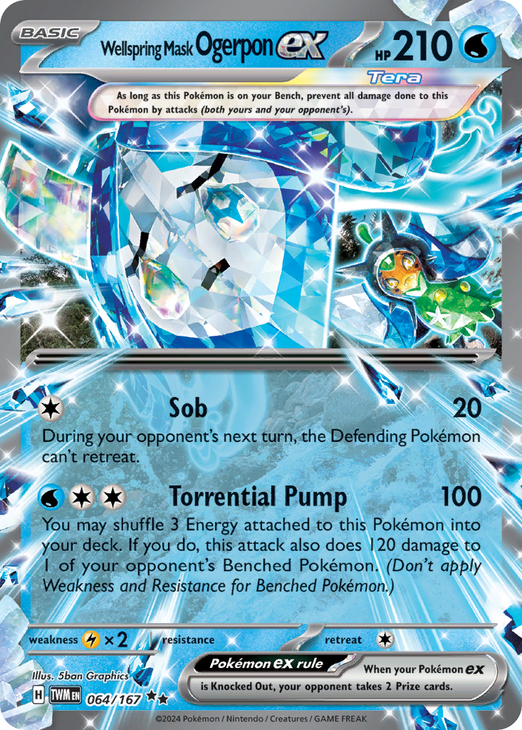 Wellspring Mask Ogerpon ex 064/167 Twilight Masquerade Pokémon card | Pokebundles Ireland