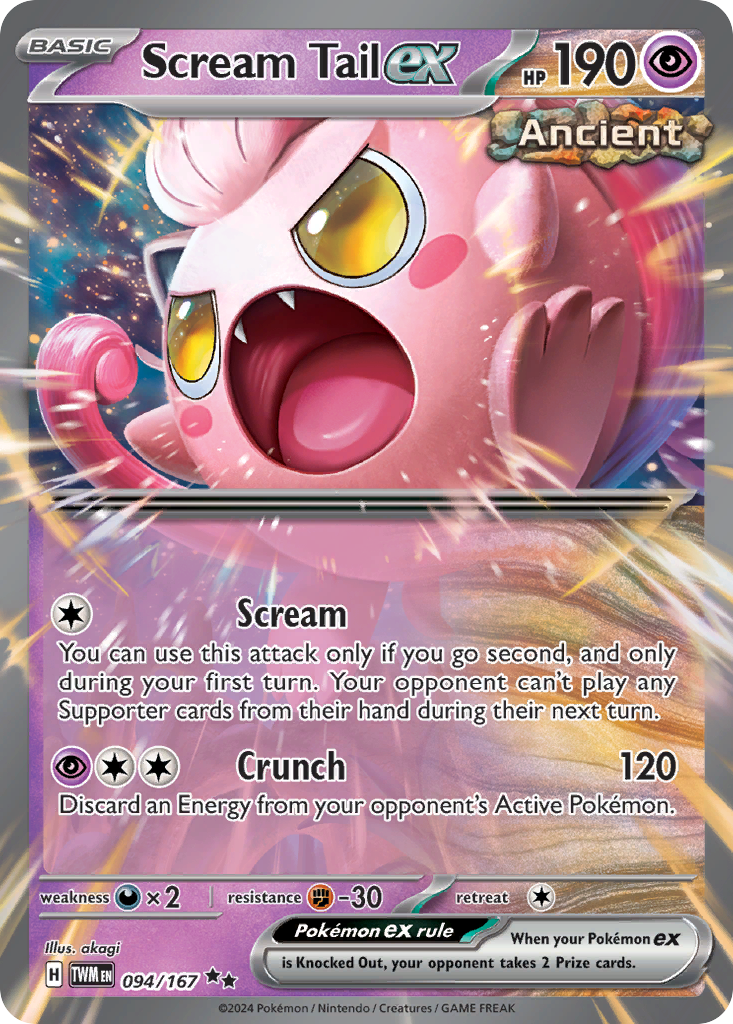 Scream Tail ex 094/167 Twilight Masquerade Pokémon card | Pokebundles Ireland