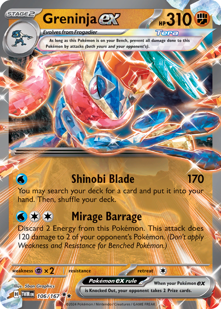 Greninja ex 106/167 Twilight Masquerade Pokémon card | Pokebundles Ireland