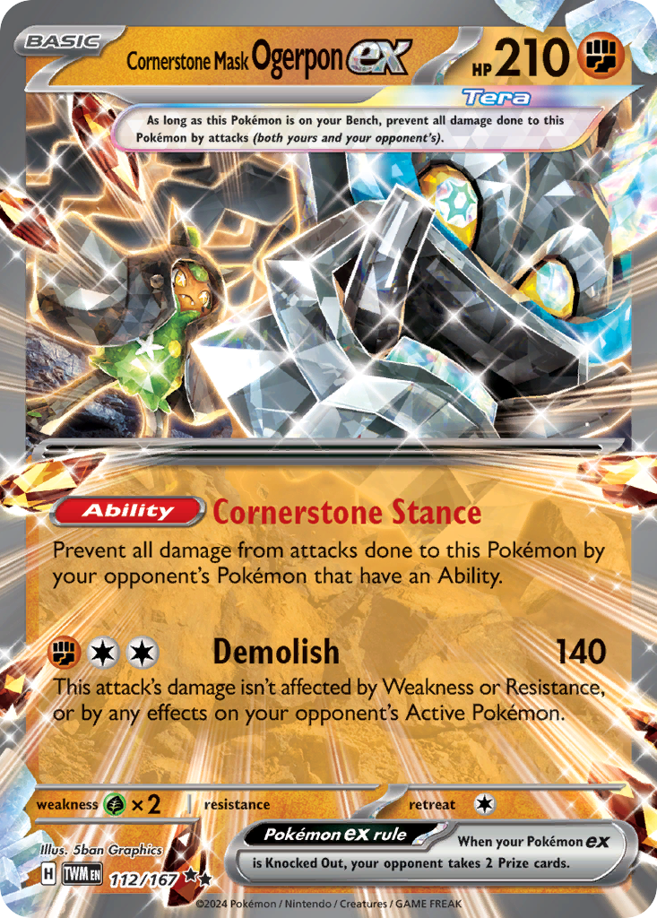 Cornerstone Mask Ogerpon ex 112/167 Twilight Masquerade Pokémon card | Pokebundles Ireland