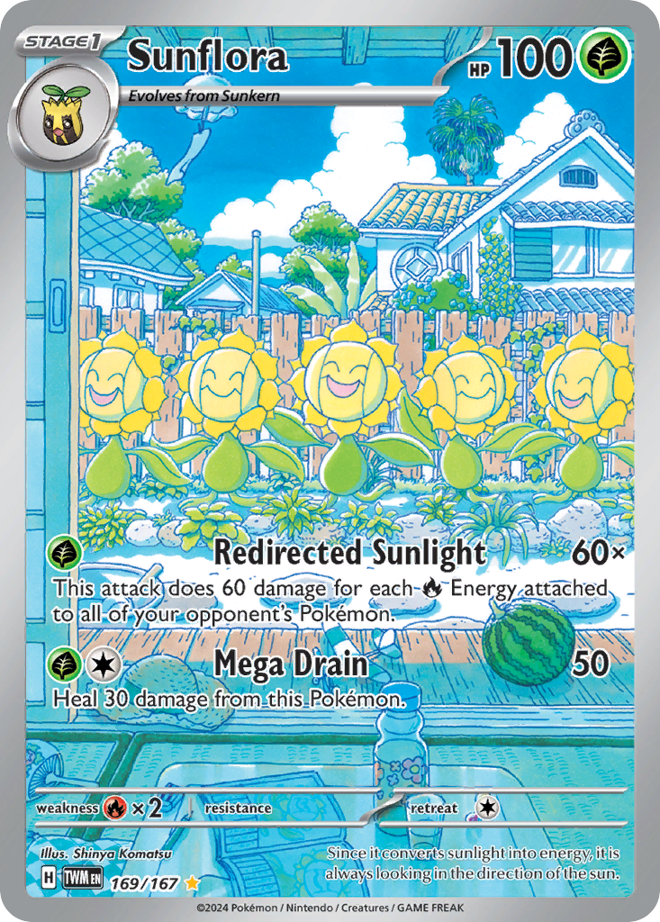 Sunflora 169/167 Twilight Masquerade Pokémon card | Pokebundles Ireland