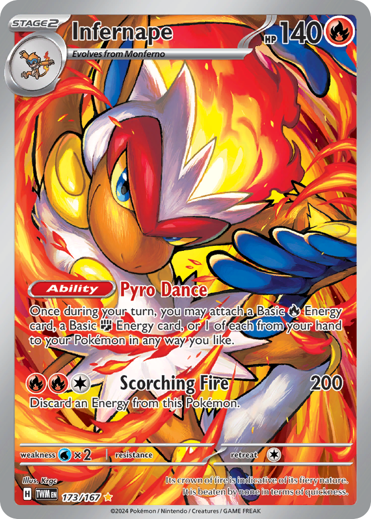 Infernape 173/167 Twilight Masquerade Pokémon card | Pokebundles Ireland