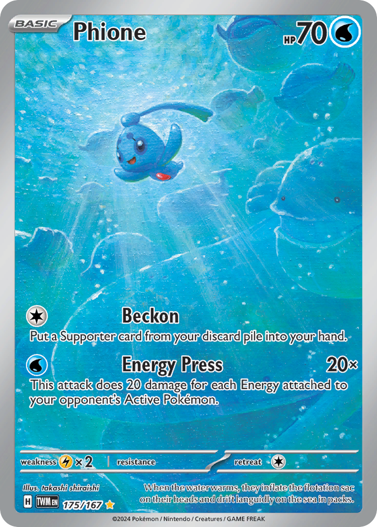 Phione 175/167 Twilight Masquerade Pokémon card | Pokebundles Ireland