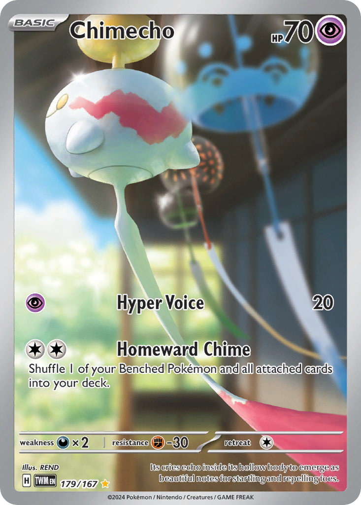 Chimecho 179/167 Twilight Masquerade Pokémon card | Pokebundles Ireland