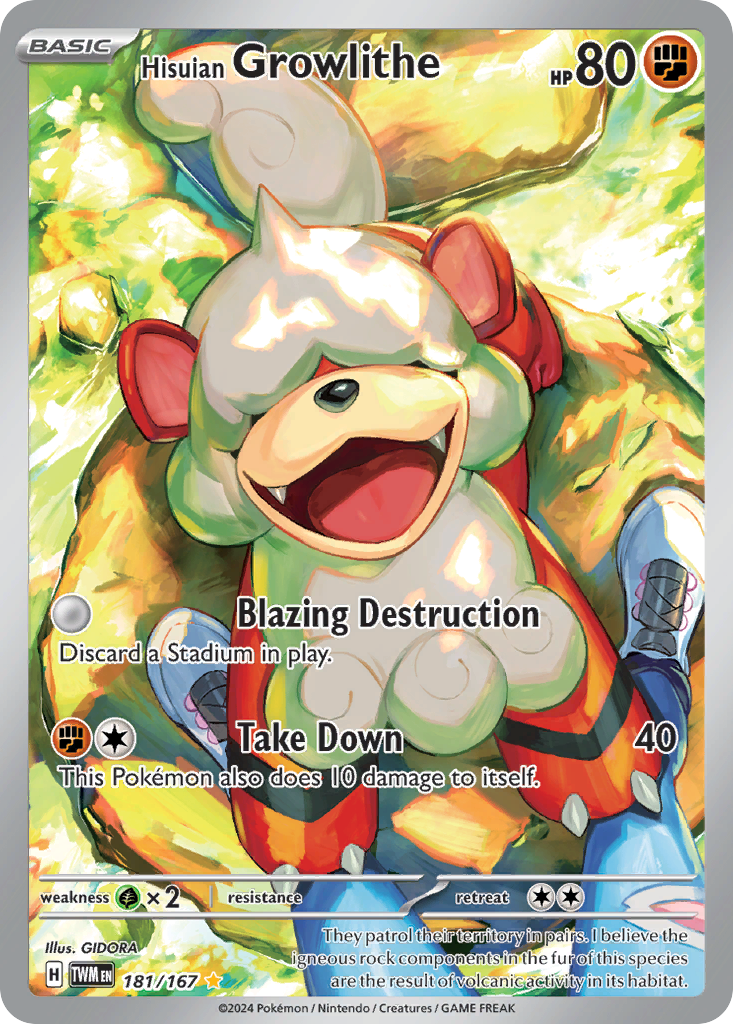 Hisuian Growlithe 181/167 Twilight Masquerade Pokémon card | Pokebundles Ireland