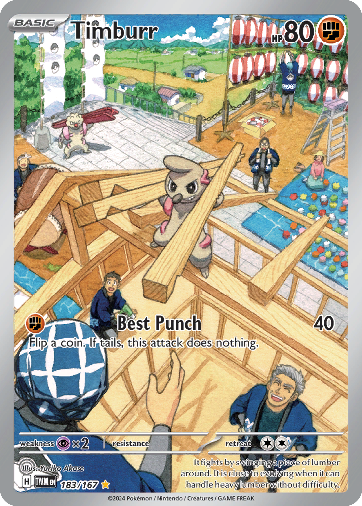 Timburr 183/167 Twilight Masquerade Pokémon card | Pokebundles Ireland