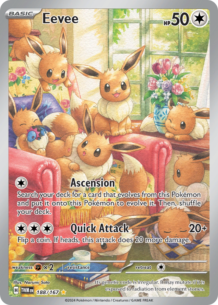 Eevee 188/167 Twilight Masquerade Pokémon card | Pokebundles Ireland
