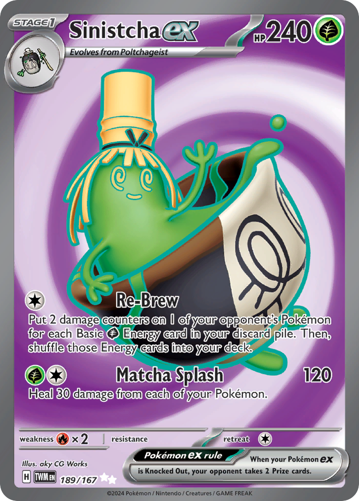 Sinistcha ex 189/167 Twilight Masquerade Pokémon card | Pokebundles Ireland