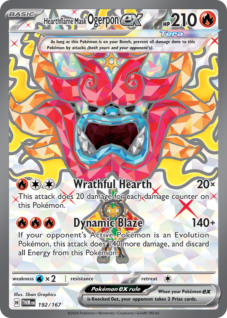 Hearthflame Mask Ogerpon ex 192/167 Twilight Masquerade Pokémon card | Pokebundles Ireland