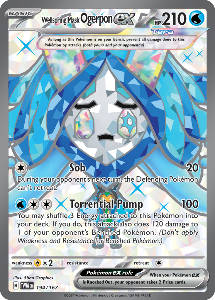 Wellspring Mask Ogerpon ex 194/167 Twilight Masquerade Pokémon card | Pokebundles Ireland