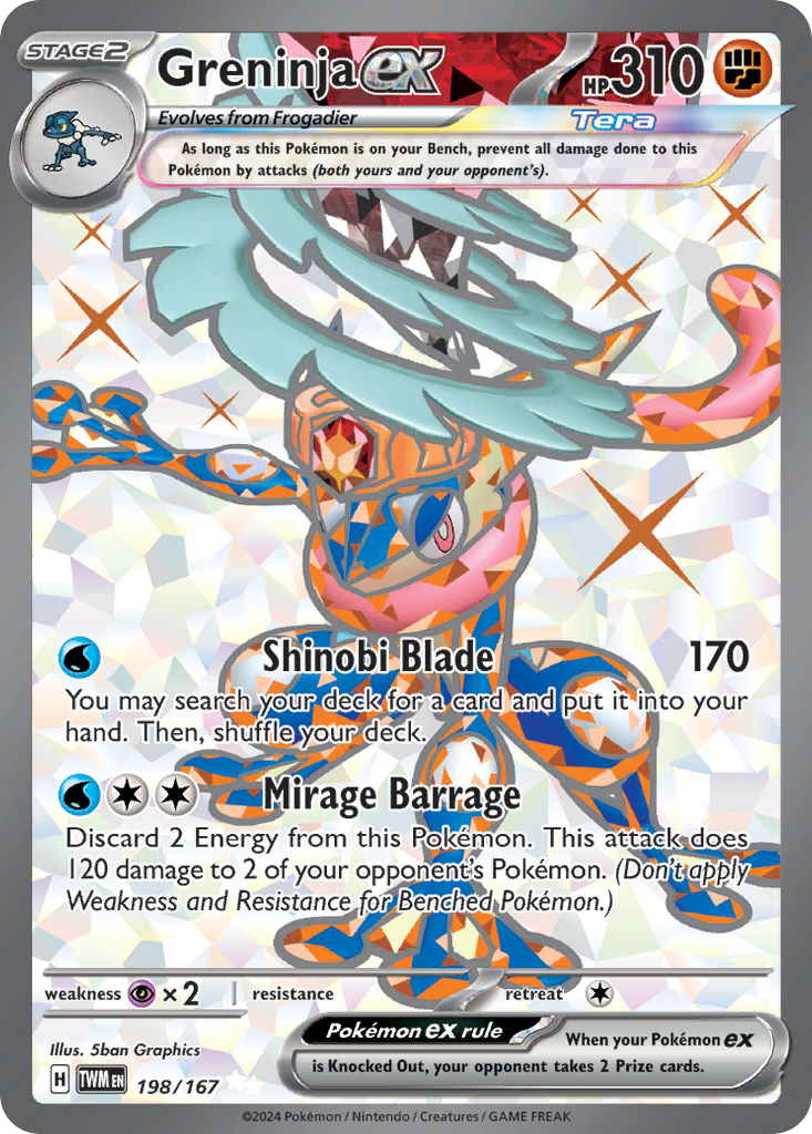 Greninja ex 198/167 Twilight Masquerade Pokémon card | Pokebundles Ireland
