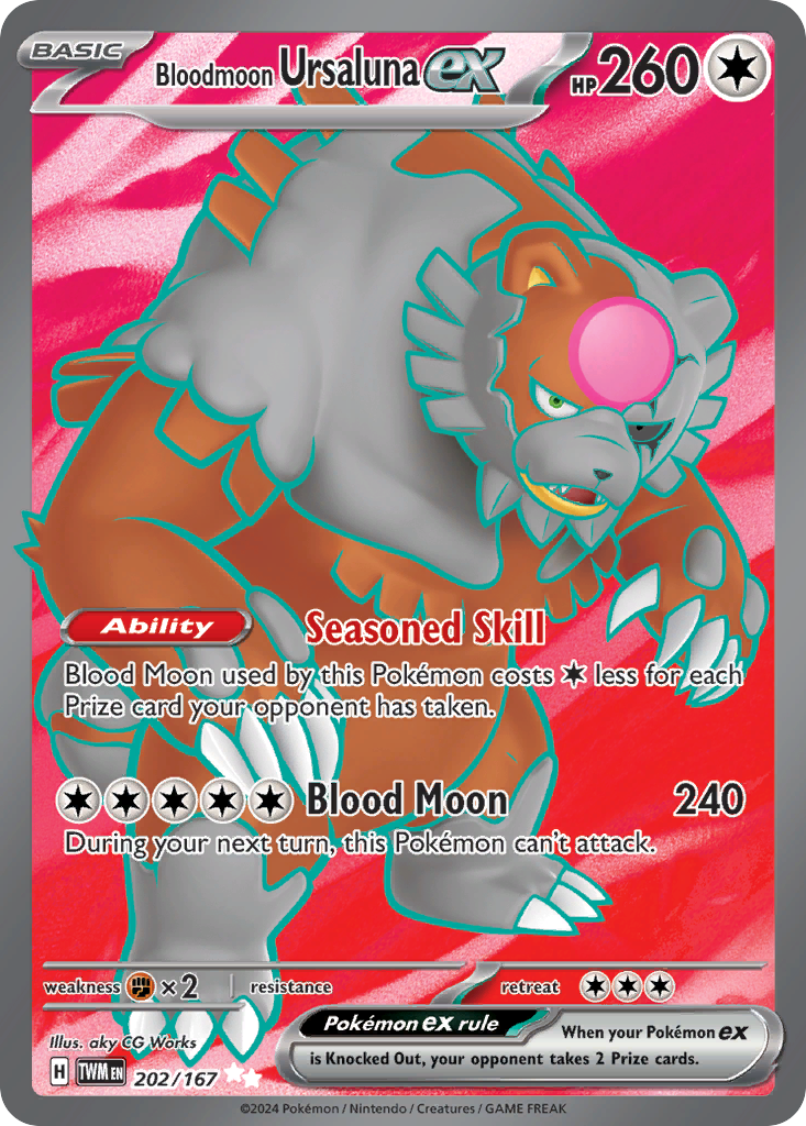 Bloodmoon Ursaluna ex 202/167 Twilight Masquerade Pokémon card | Pokebundles Ireland