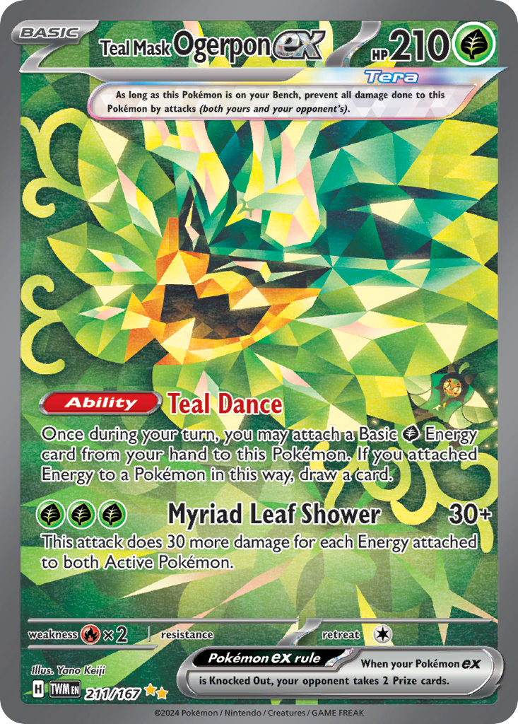 Teal Mask Ogerpon ex 211/167 Twilight Masquerade Pokémon card | Pokebundles Ireland