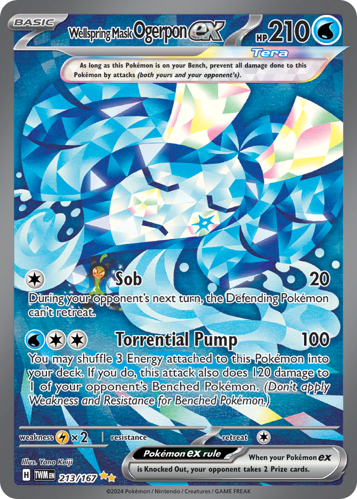 Wellspring Mask Ogerpon ex 213/167 Twilight Masquerade Pokémon card | Pokebundles Ireland