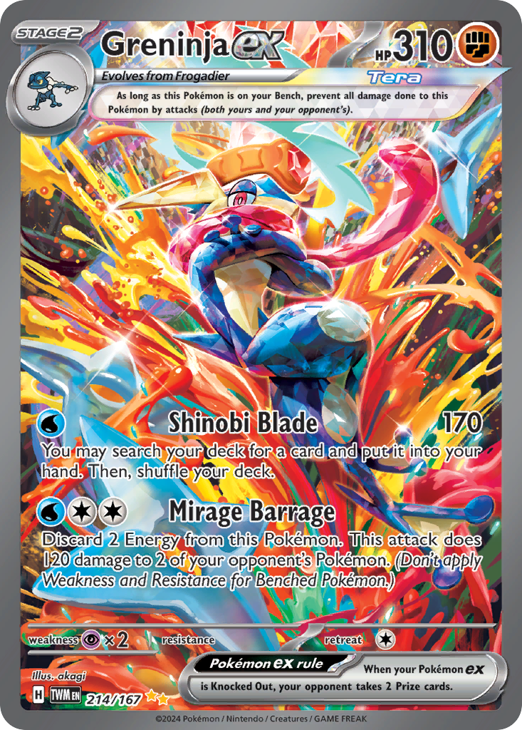 Greninja ex 214/167 Twilight Masquerade Pokémon card | Pokebundles Ireland