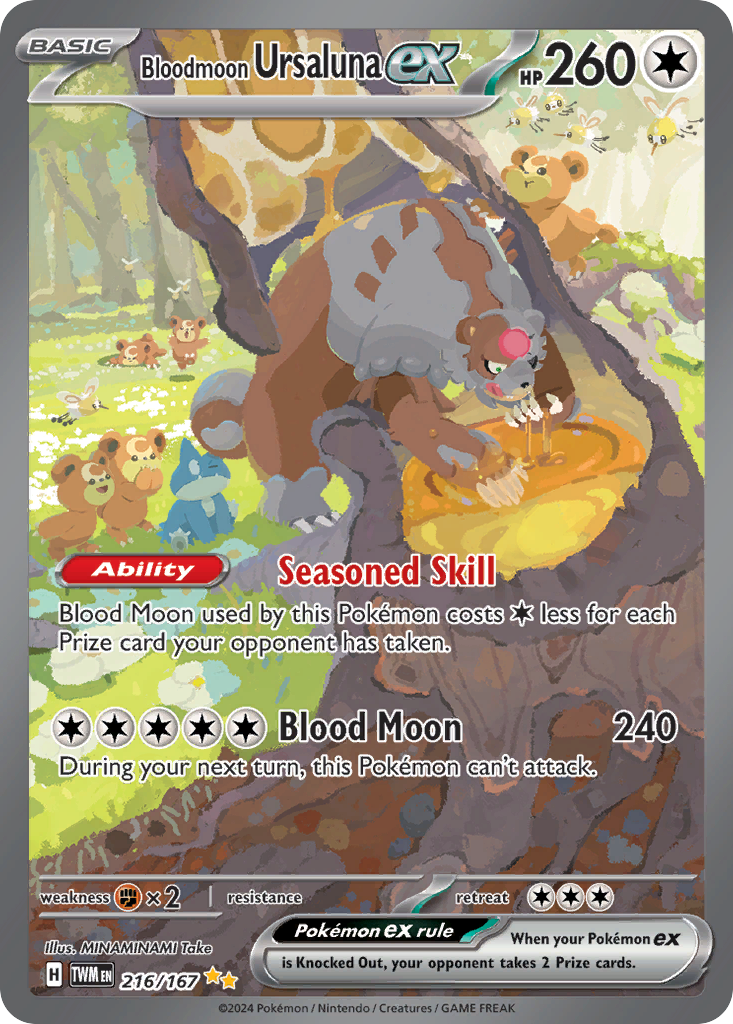 Bloodmoon Ursaluna ex 216/167 Twilight Masquerade Pokémon card | Pokebundles Ireland