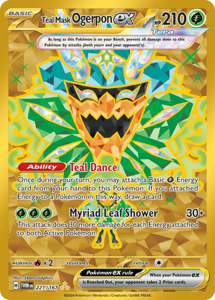 Teal Mask Ogerpon ex 221/167 Twilight Masquerade Pokémon card | Pokebundles Ireland