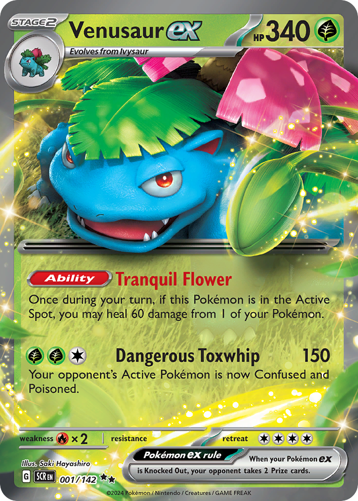 Venusaur ex 001/142 Stellar Crown Pokémon card | Pokebundles Ireland