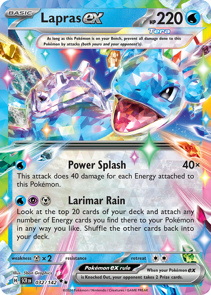 Lapras ex 032/142 Stellar Crown Pokémon card | Pokebundles Ireland