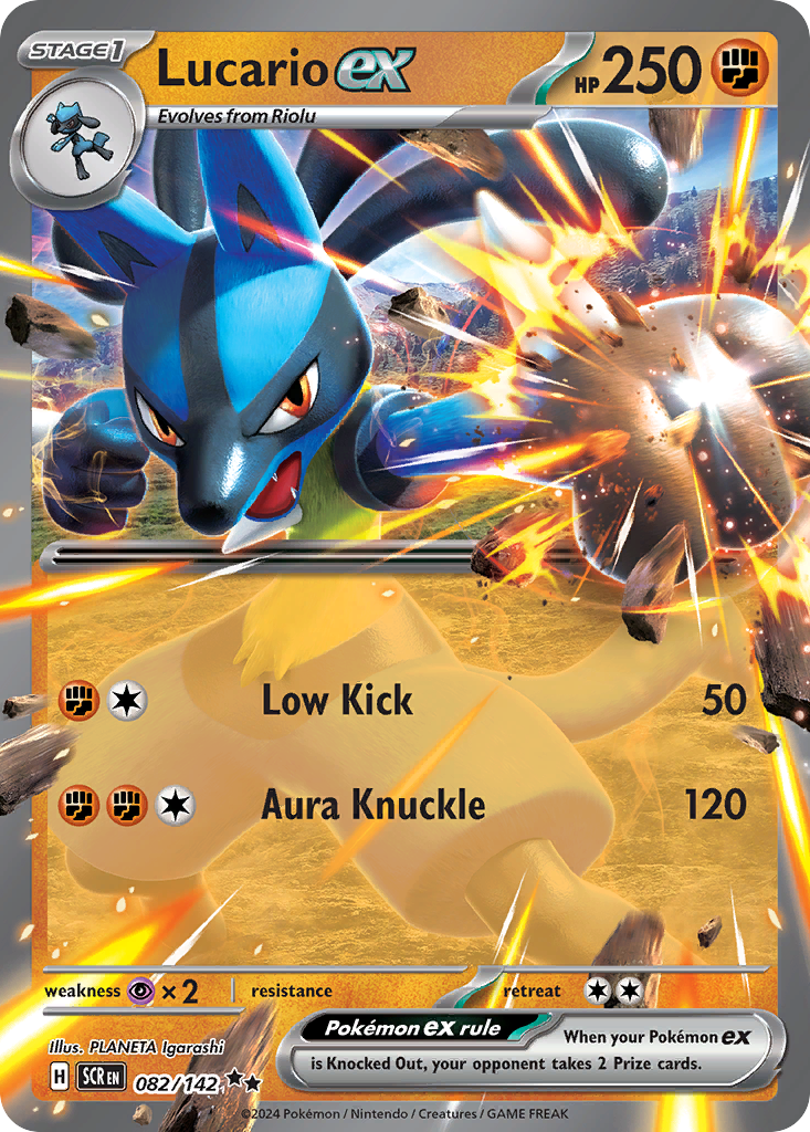 Lucario ex 082/142 Stellar Crown Pokémon card | Pokebundles Ireland