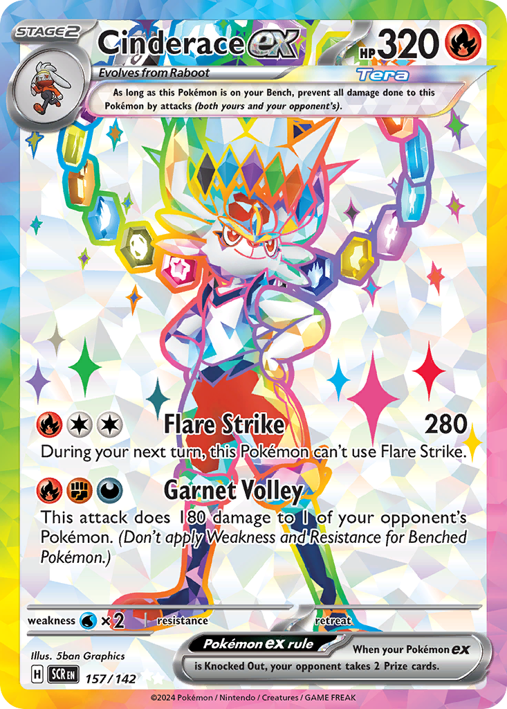 Cinderace ex 157/142 Stellar Crown Pokémon card | Pokebundles Ireland