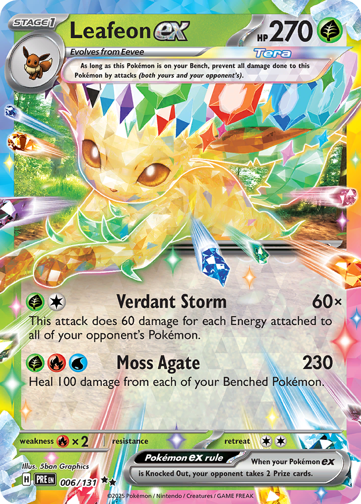 Leafeon ex 006/131 Prismatic Evolutions Pokémon card | Pokebundles Ireland