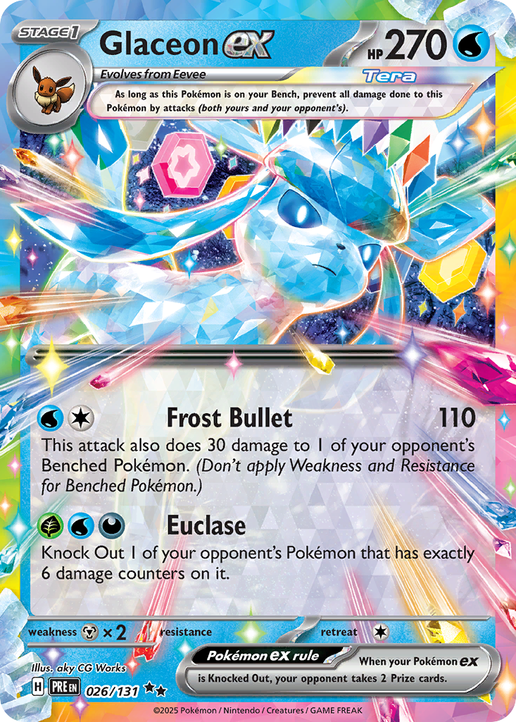 Glaceon ex 026/131 Prismatic Evolutions Pokémon card | Pokebundles Ireland