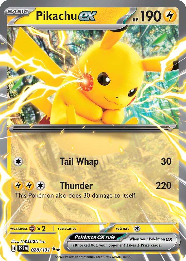 Pikachu ex 028/131 Prismatic Evolutions Pokémon card | Pokebundles Ireland