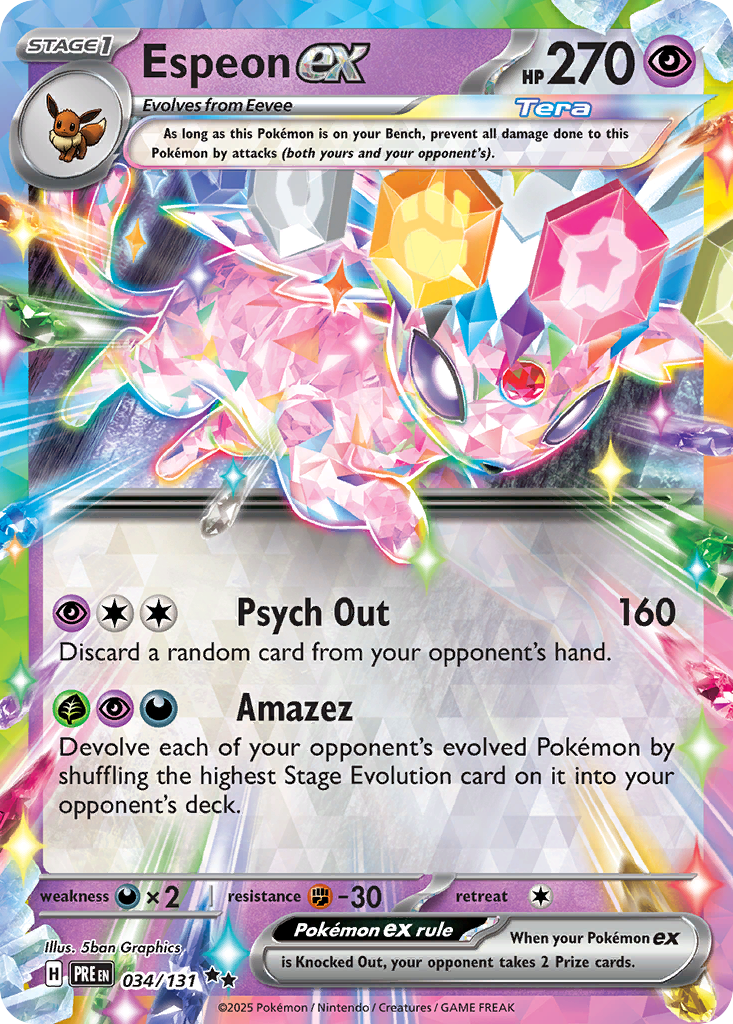 Espeon ex 034/131 Prismatic Evolutions Pokémon card | Pokebundles Ireland