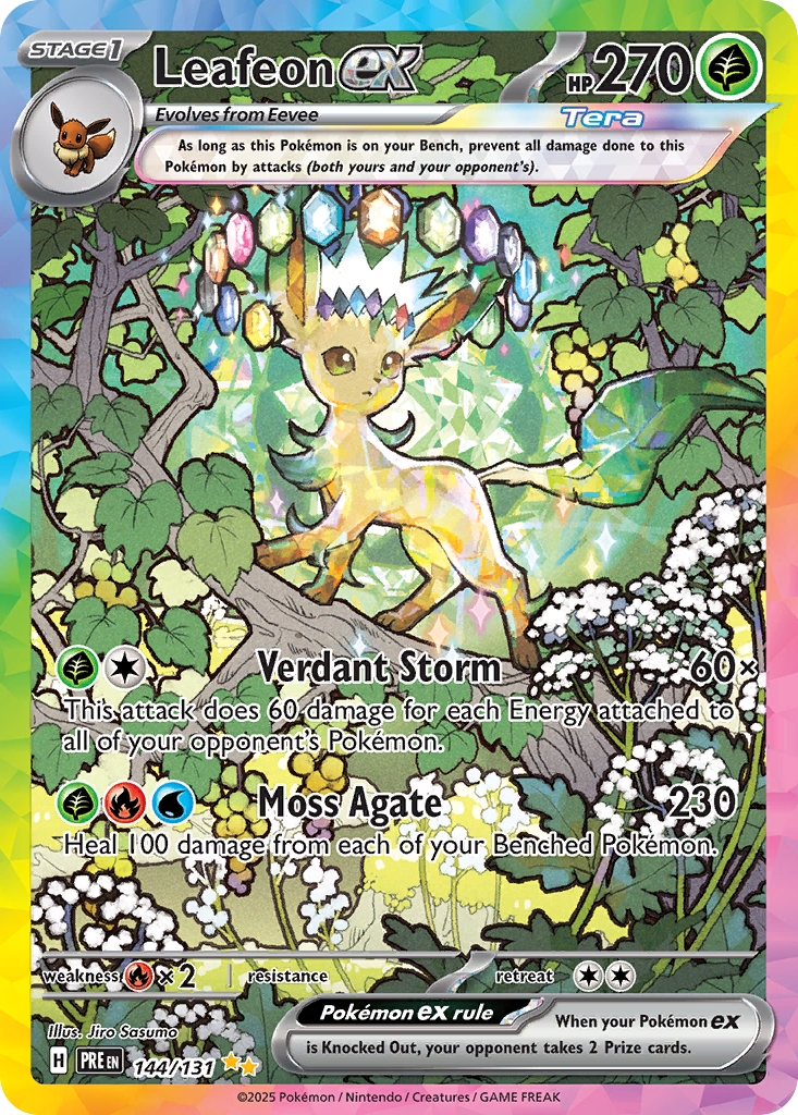 Leafeon ex 144/131 Prismatic Evolutions Pokémon card | Pokebundles Ireland