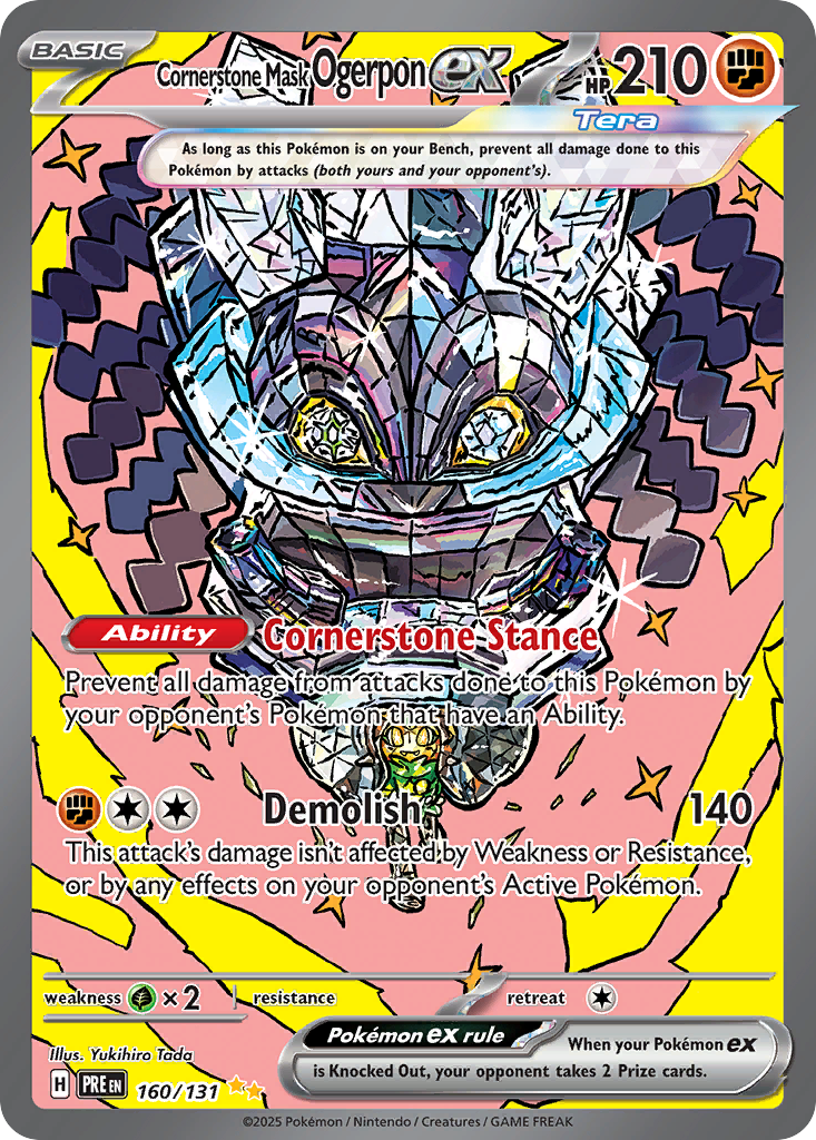 Cornerstone Mask Ogerpon ex 160/131 Prismatic Evolutions Pokémon card | Pokebundles Ireland