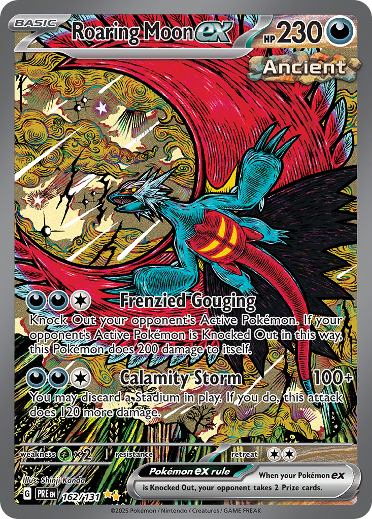 Roaring Moon ex 162/131 Prismatic Evolutions Pokémon card | Pokebundles Ireland
