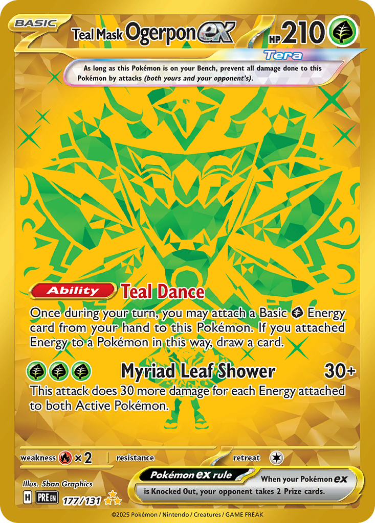 Teal Mask Ogerpon ex 177/131 Prismatic Evolutions Pokémon card | Pokebundles Ireland